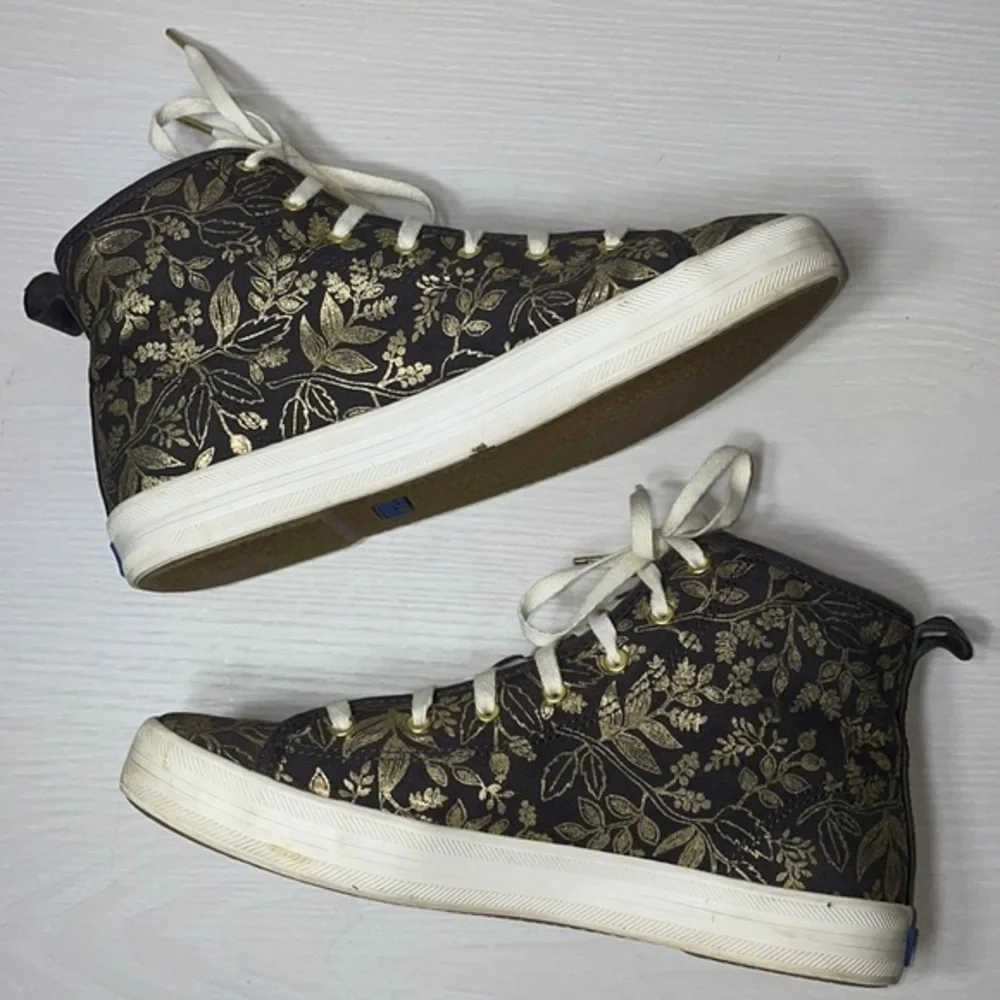 Anthropologie Rifle Paper Keds Queen Anne Floral High Top Sneakers Casual Shoes